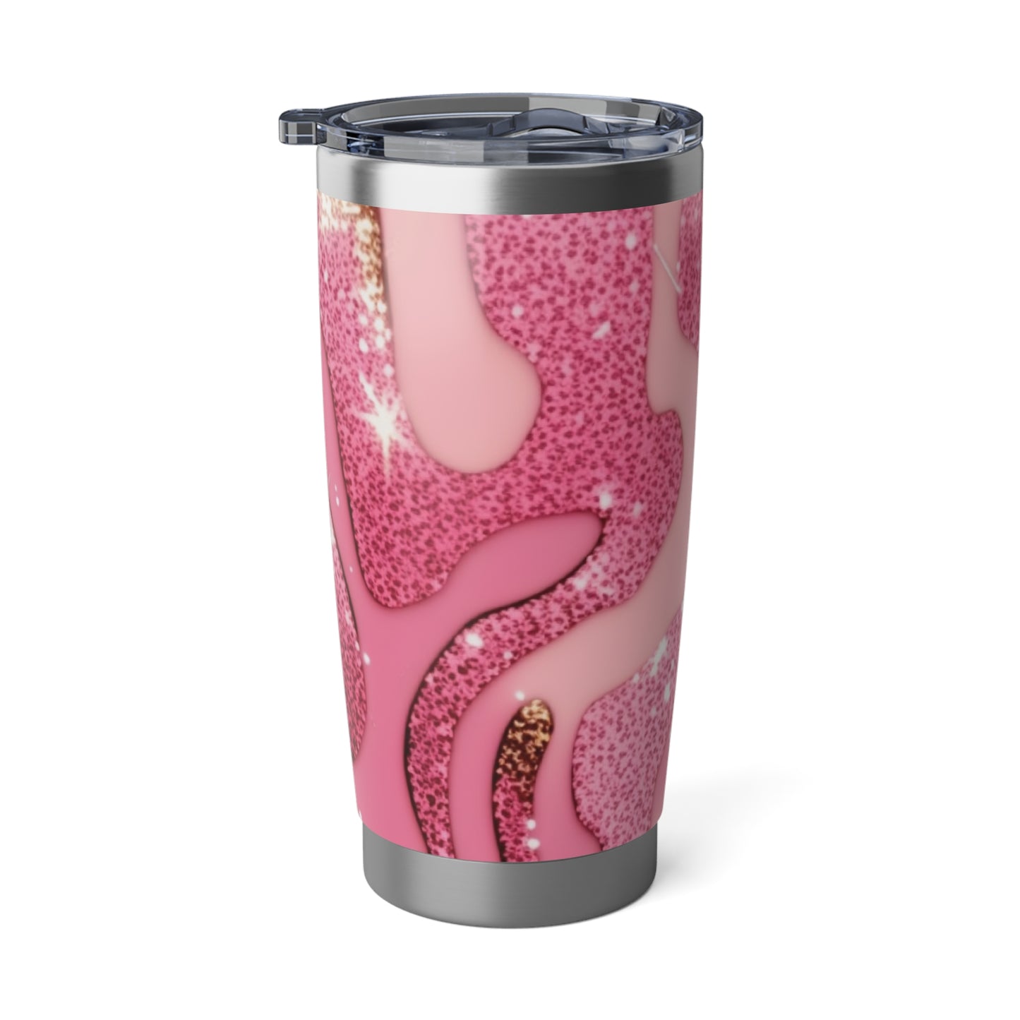 Cotton Candy Shimmer: Pink Glitter Marble Tumbler