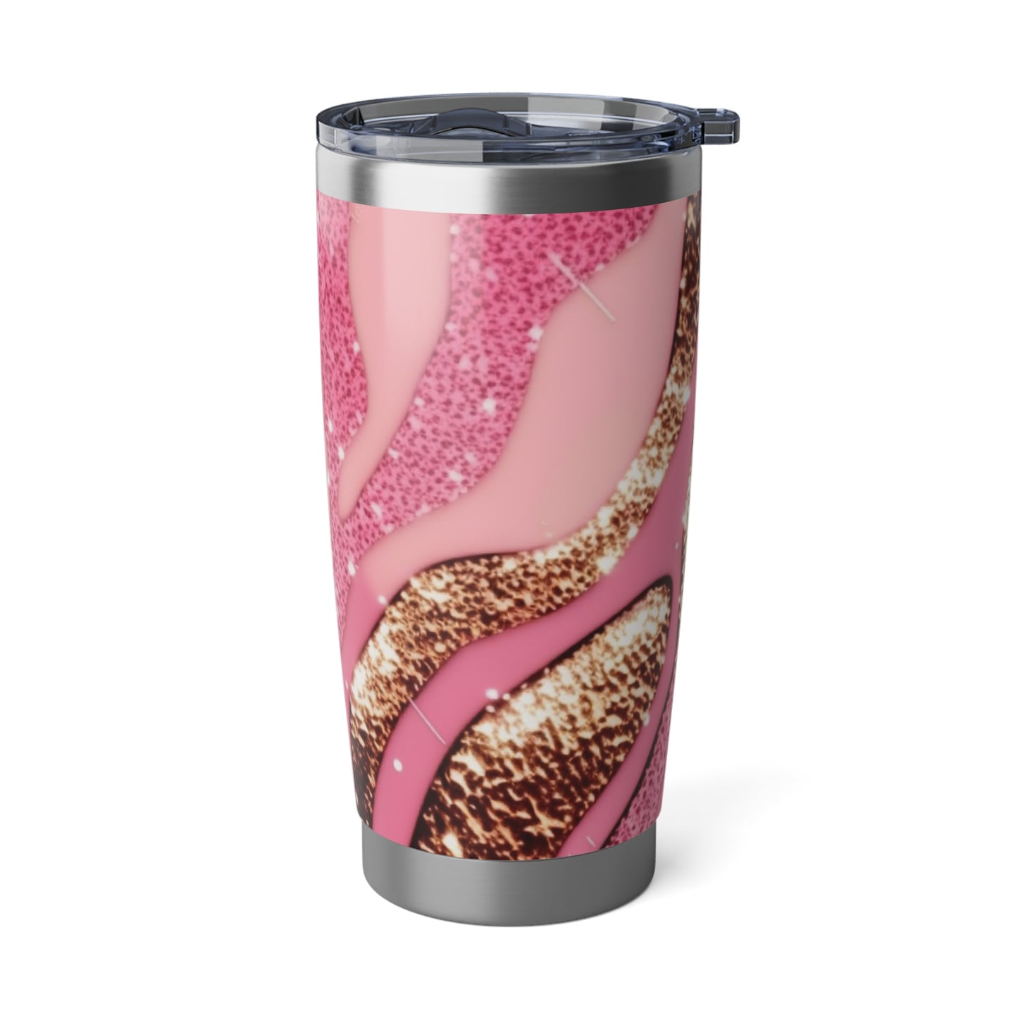Cotton Candy Shimmer: Pink Glitter Marble Tumbler