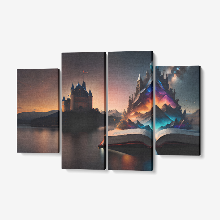 Epic Tales: Reflected Castle Legends Ensemble 4 Pc Wall Art