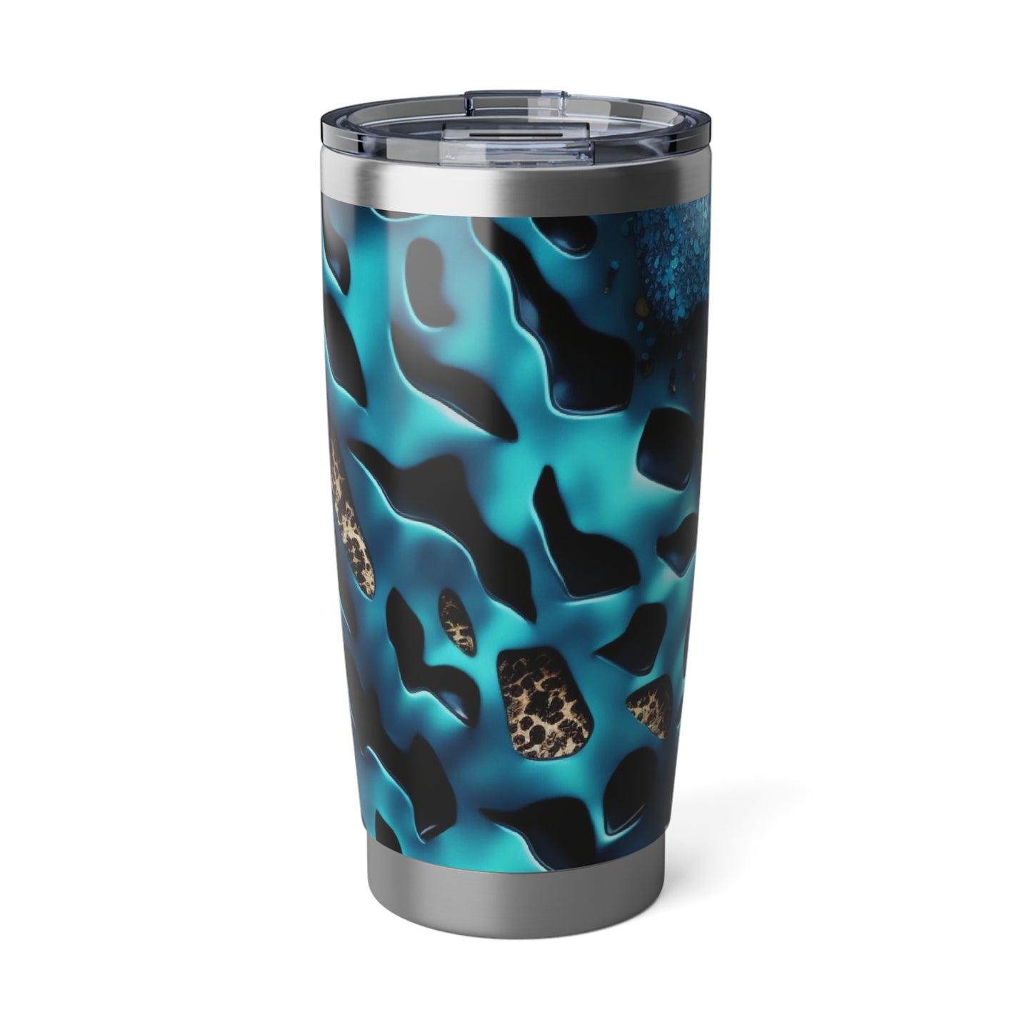 Cerulean Shimmer: Blue Glitter Marble Tumbler