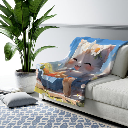 Cozy Kitty Picnic: Sherpa Snuggle Blanket