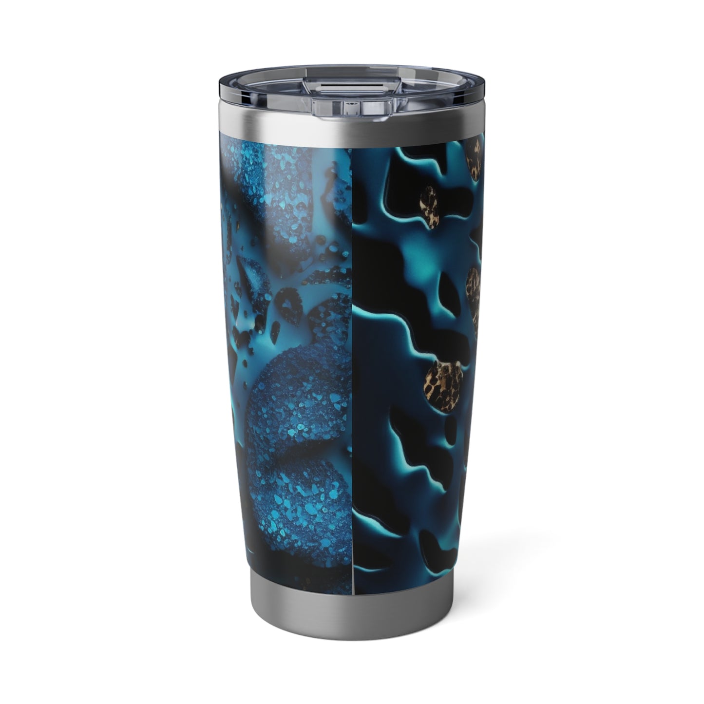 Cerulean Shimmer: Blue Glitter Marble Tumbler