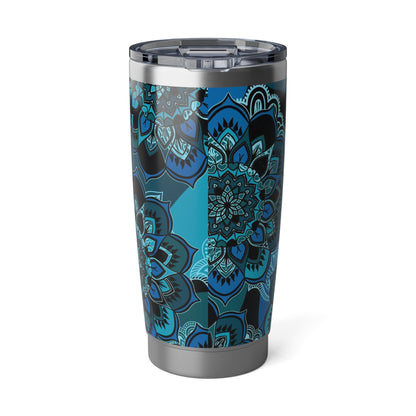 Azure Bloom: Blue Floral Tumbler