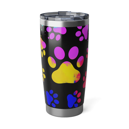 Vibrant Paw Prints: Rainbow Dog Tumbler