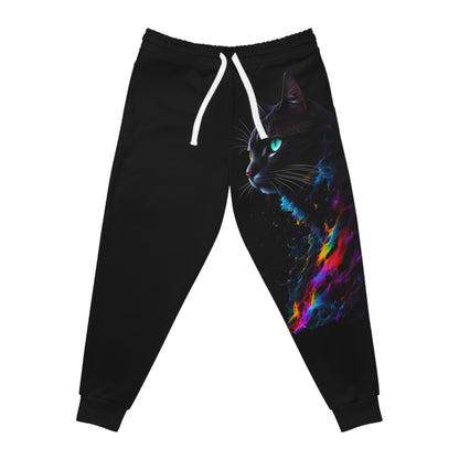 Chromatic Whiskers: Black Cat Bliss Joggers