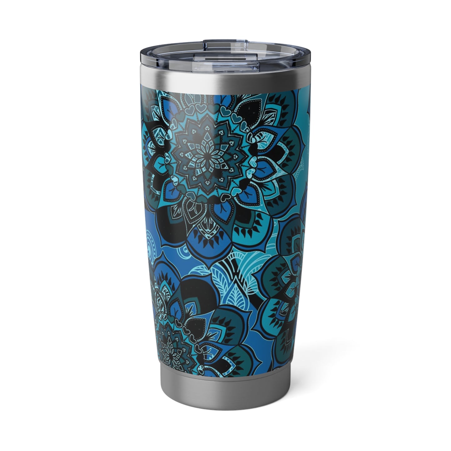 Azure Bloom: Blue Floral Tumbler