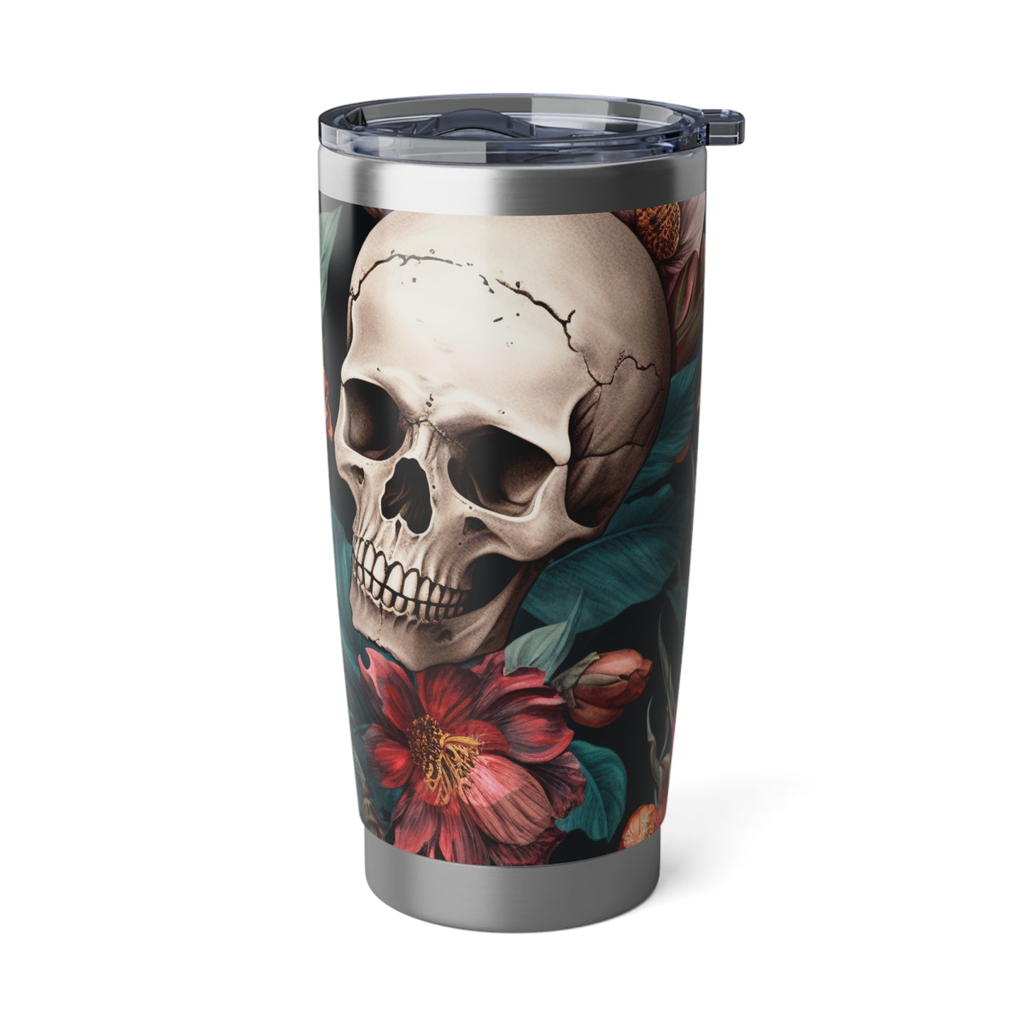 Gothic Garden: Skulls and Flowers Tumbler