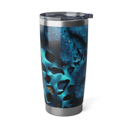 Cerulean Shimmer: Blue Glitter Marble Tumbler