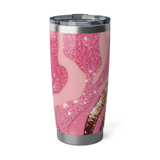 Cotton Candy Shimmer: Pink Glitter Marble Tumbler