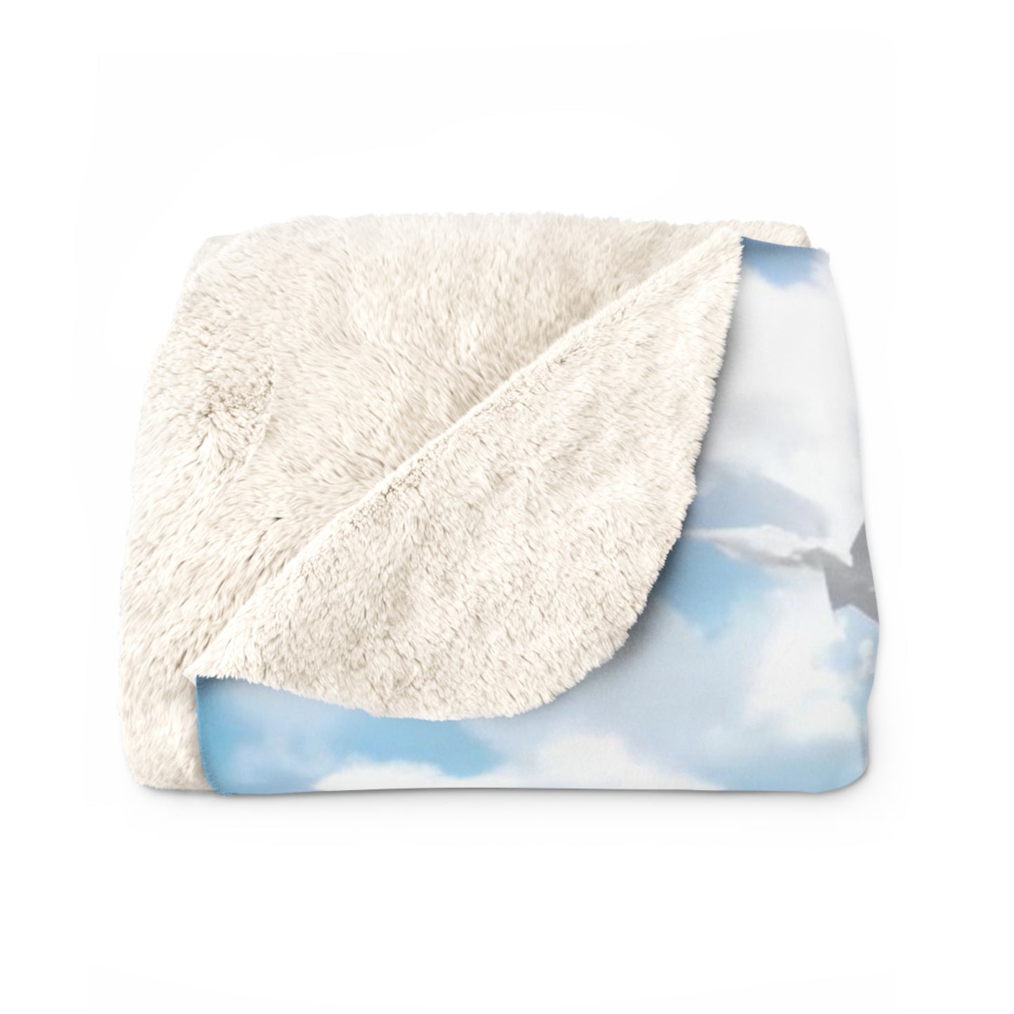 Surfing Whiskers Serenity: Cat on the Waves Sherpa Blanket