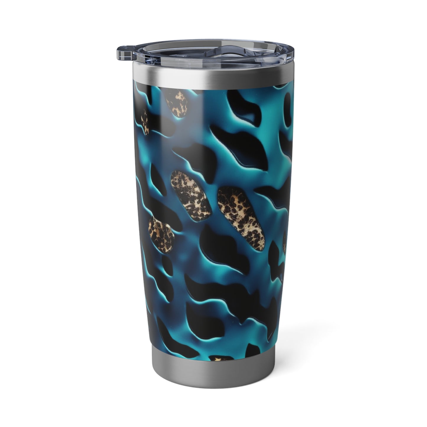 Cerulean Shimmer: Blue Glitter Marble Tumbler