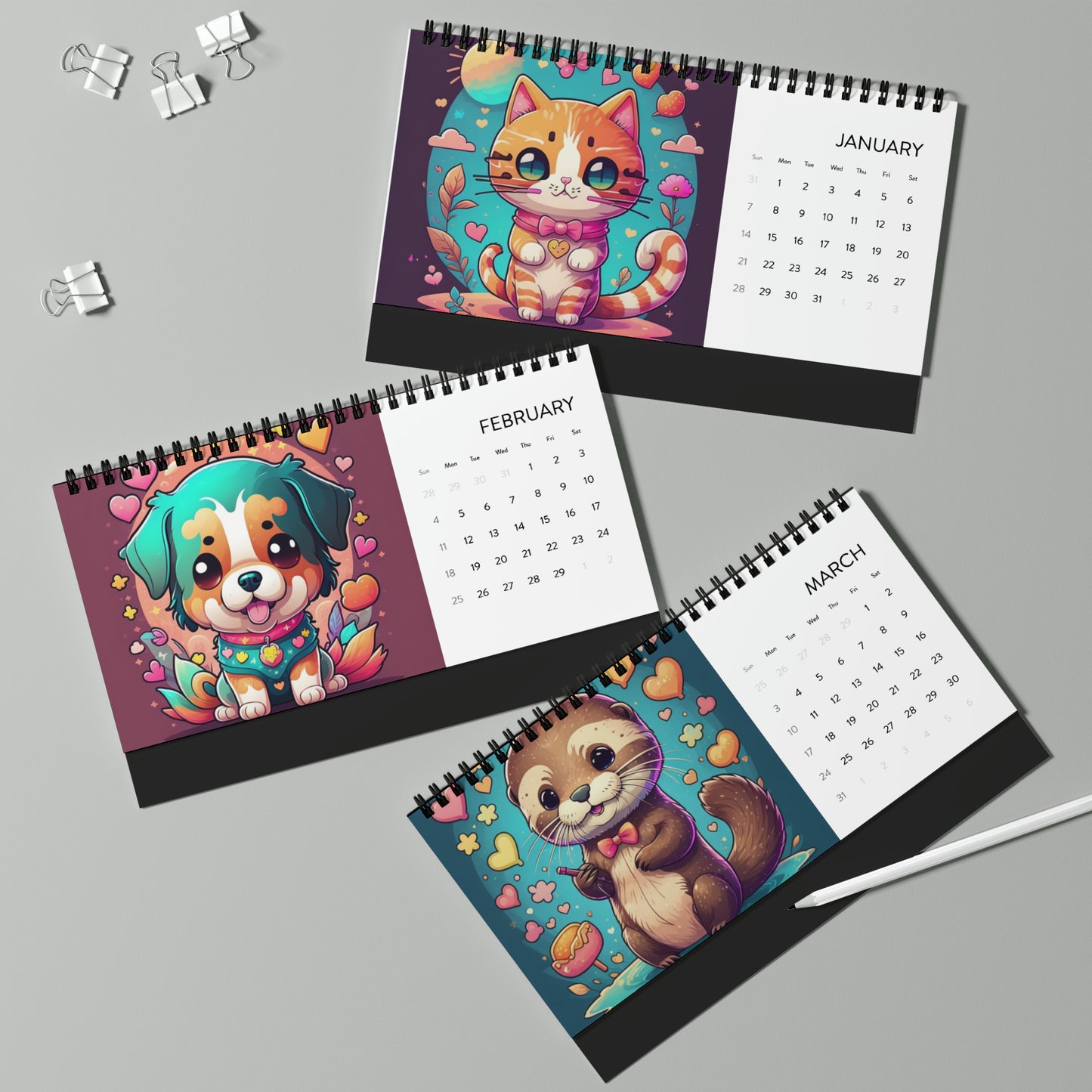 Desktop Calendar (2024 grid)
