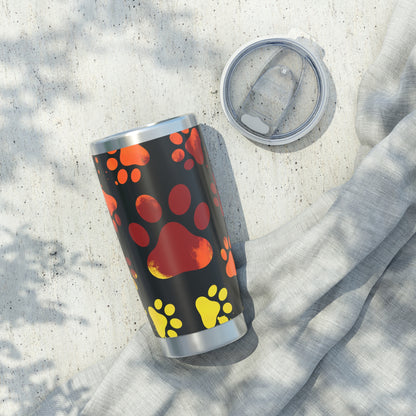 Blazing Paws: Fiery Dog Paw Tumbler