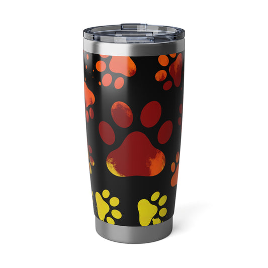 Blazing Paws: Fiery Dog Paw Tumbler