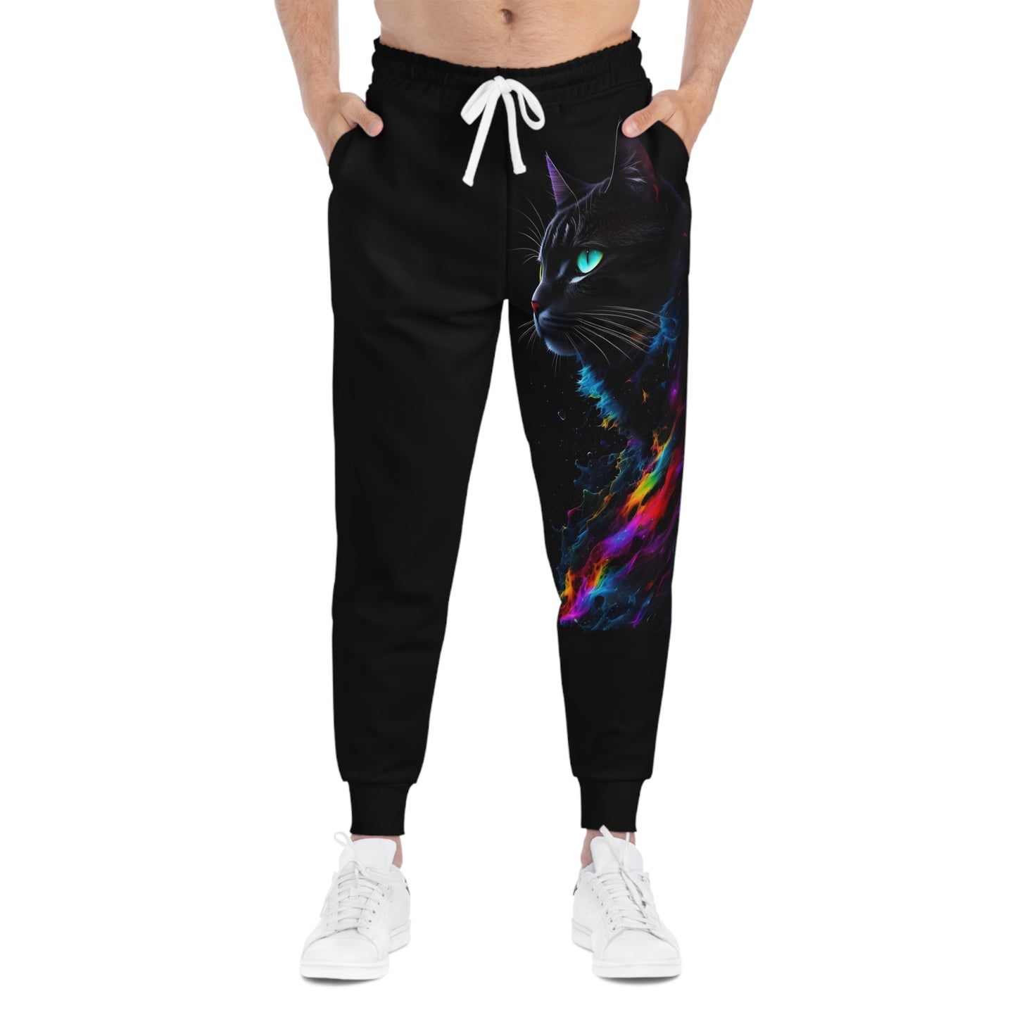 Chromatic Whiskers: Black Cat Bliss Joggers