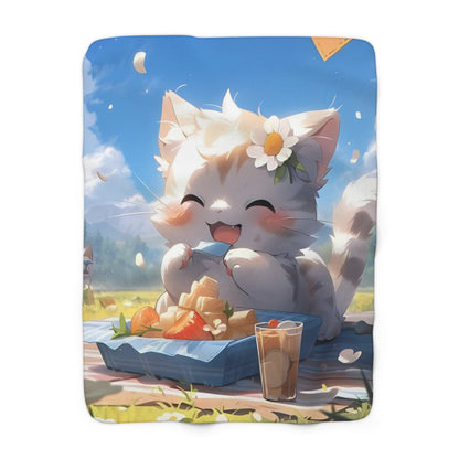 Cozy Kitty Picnic: Sherpa Snuggle Blanket