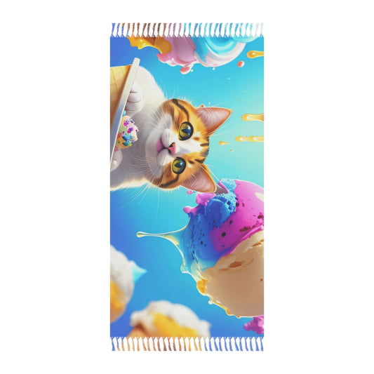 Ice cream cat beach towel