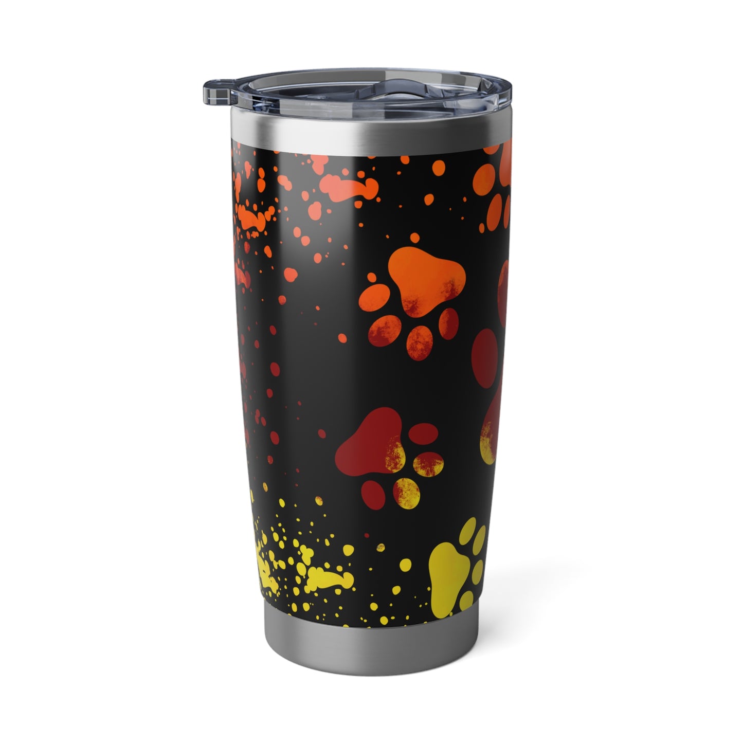 Blazing Paws: Fiery Dog Paw Tumbler