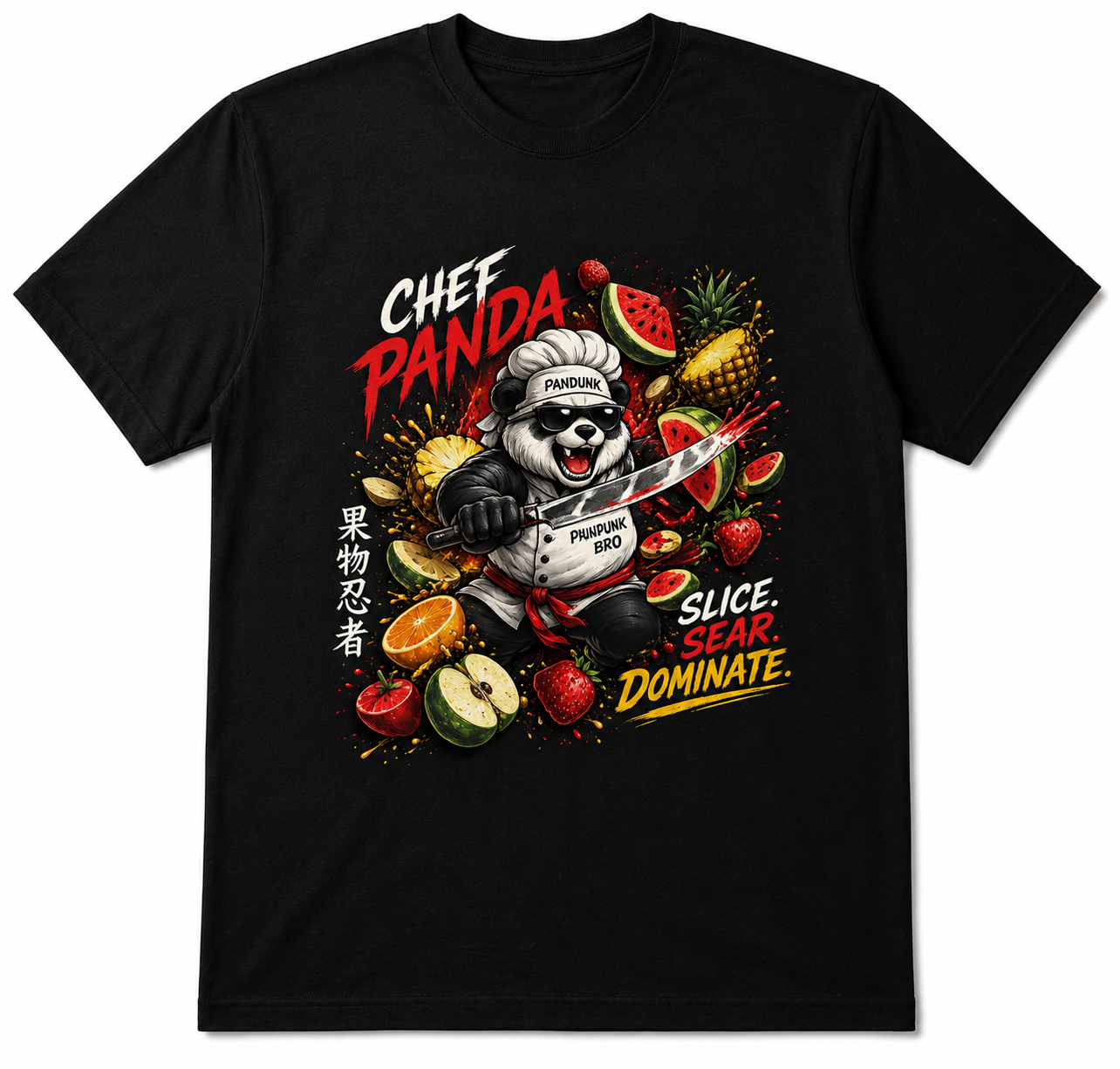 Panda Chef Slice. Sear. Dominate Tshirt