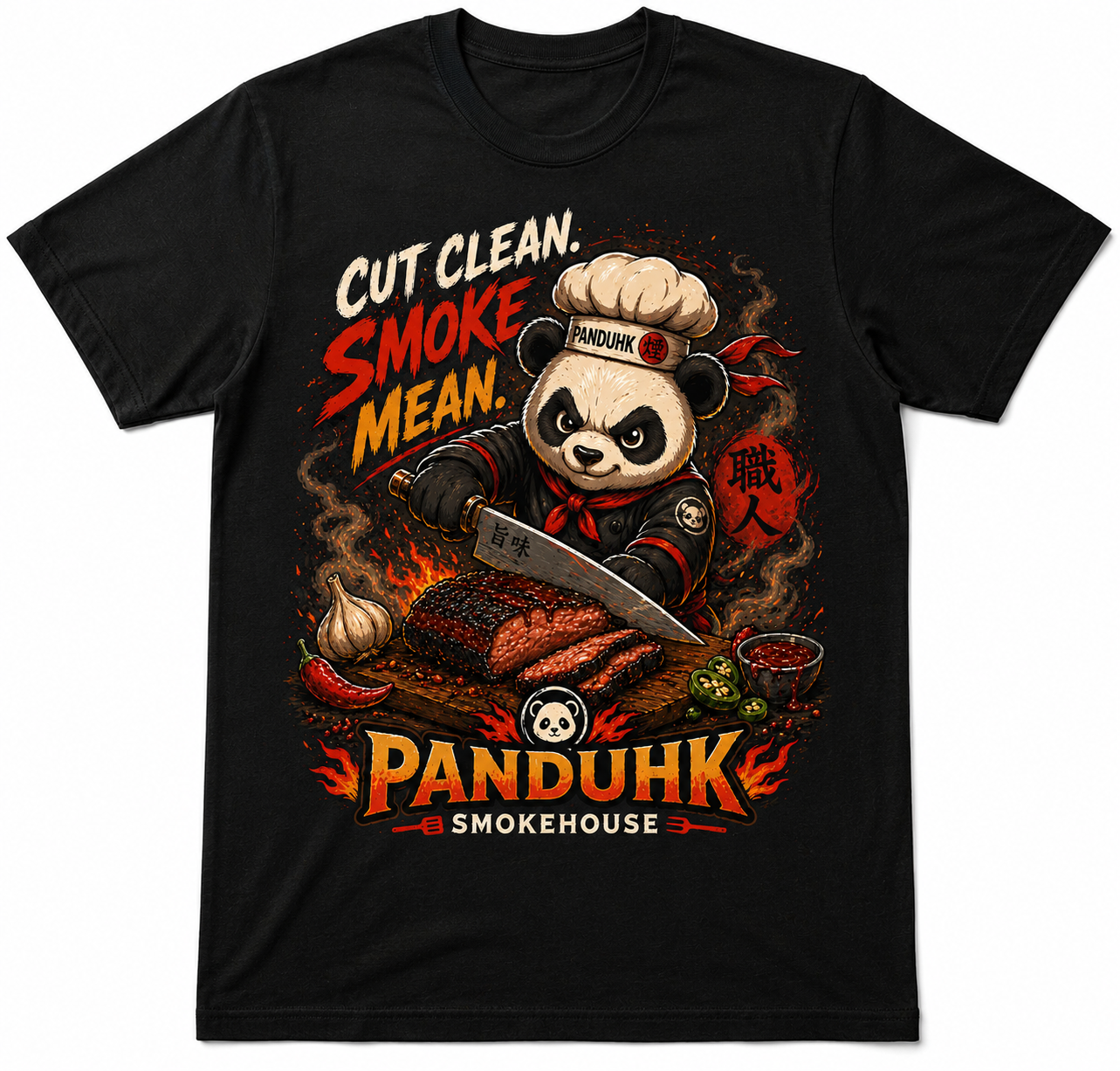 Samurai Chef Panda Graphic T-Shirt