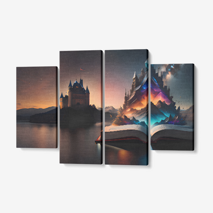 Epic Tales: Reflected Castle Legends Ensemble 4 Pc Wall Art